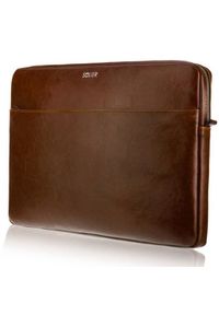 Skórzany pokrowiec etui na laptopa 15 cali Solier SA24A brązowy. Kolor: brązowy. Materiał: skóra. Styl: elegancki #1