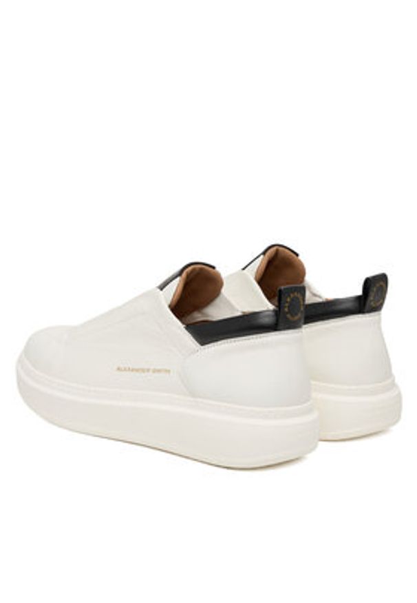 Alexander Smith Sneakersy Wembley Man Slip-On ASBDWLM 2384 Biały. Zapięcie: bez zapięcia. Kolor: biały. Materiał: skóra