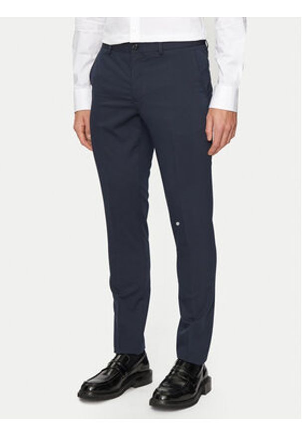 Lindbergh Garnitur 30-606900 Granatowy Slim Fit. Kolor: niebieski. Materiał: syntetyk