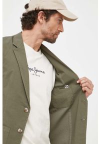 Pepe Jeans marynarka bawełniana Bernstein kolor zielony. Okazja: na co dzień. Kolor: zielony. Materiał: bawełna. Styl: casual, klasyczny #3