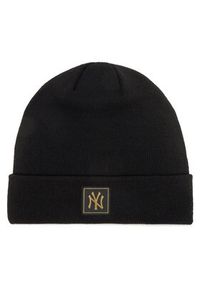 New Era Czapka New York Yankees Metallic Badge Black Cuff Knit Beanie 60424815 Czarny. Kolor: czarny. Materiał: akryl, materiał #3