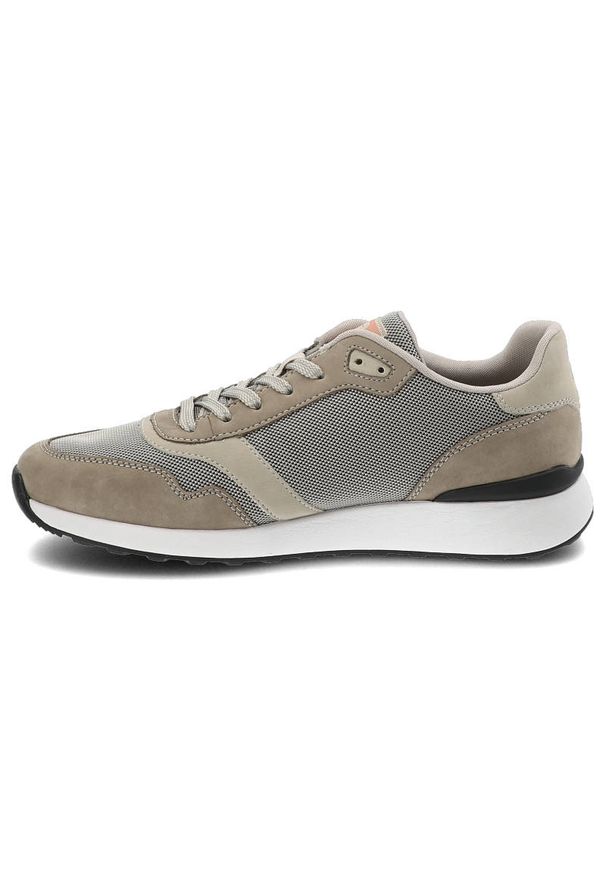 Beżowe Sneakersy Rieker Wygodne Buty Męskie. Okazja: na uczelnię. Kolor: beżowy. Materiał: dresówka, nubuk, materiał, skóra ekologiczna. Szerokość cholewki: normalna. Wzór: aplikacja. Sezon: jesień, wiosna
