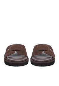 Gino Rossi - GINO ROSSI Klapki C-LB-P2170 Brązowy ciemny. Kolor: brązowy. Materiał: skóra, zamsz #5
