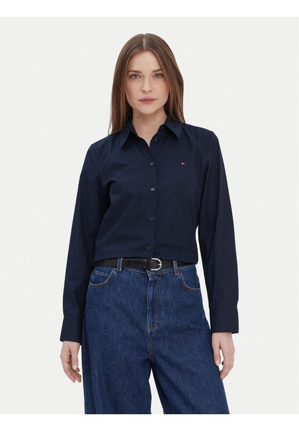 TOMMY HILFIGER - Tommy Hilfiger Koszula WW0WW43577 Granatowy Regular Fit. Kolor: niebieski. Materiał: bawełna