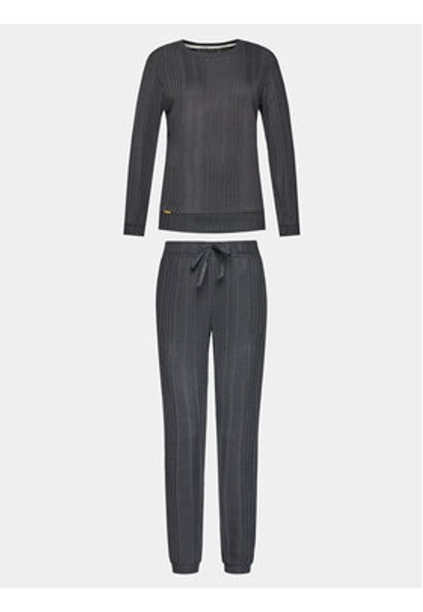 SELMARK - Selmark Piżama Basica P6073 Szary Regular Fit. Kolor: szary. Materiał: syntetyk