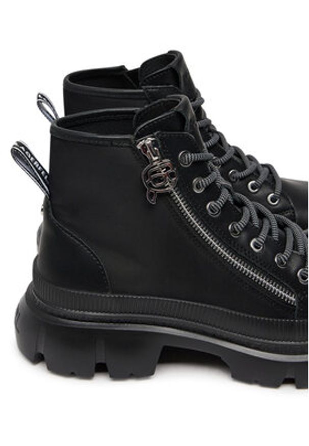 Karl Lagerfeld - KARL LAGERFELD Trapery KL43536 Czarny. Kolor: czarny. Materiał: skóra