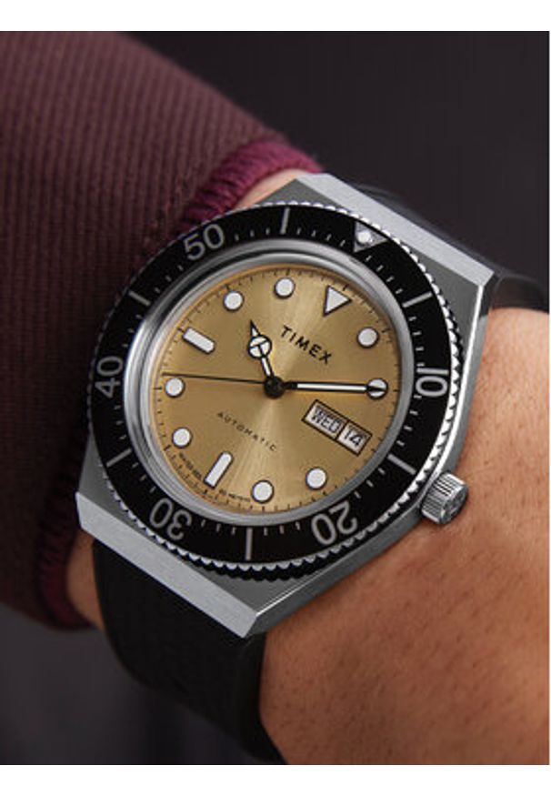 Timex Zegarek M79 Automatic TW2W47600 Czarny. Kolor: czarny. Materiał: syntetyk