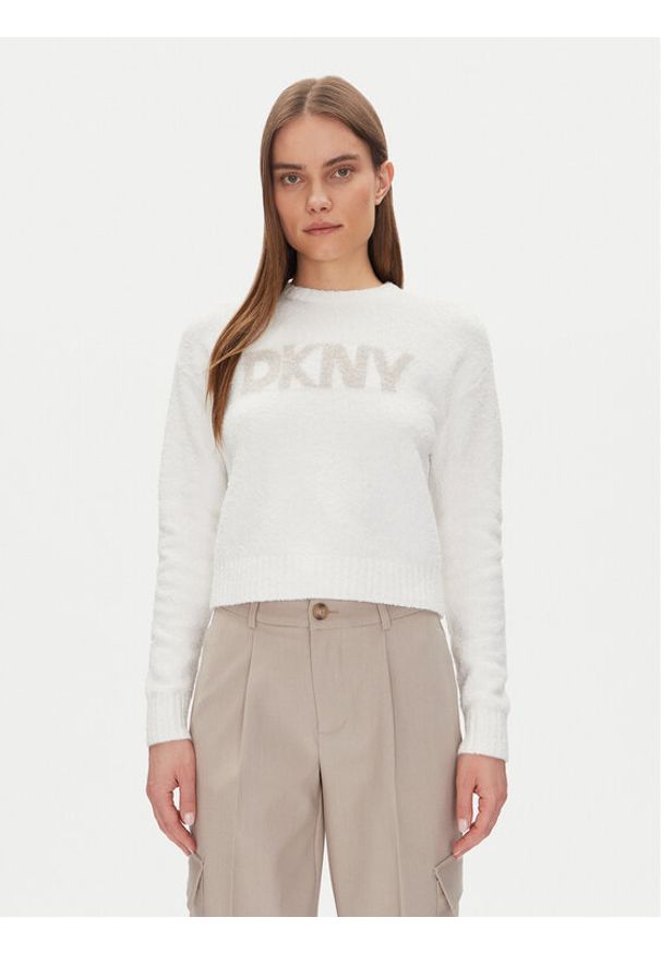 DKNY Sweter DJ4R0424 Écru Regular Fit. Materiał: bawełna