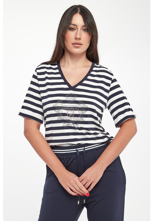 Liu Jo - T-shirt damski w paski LIU JO. Wzór: paski