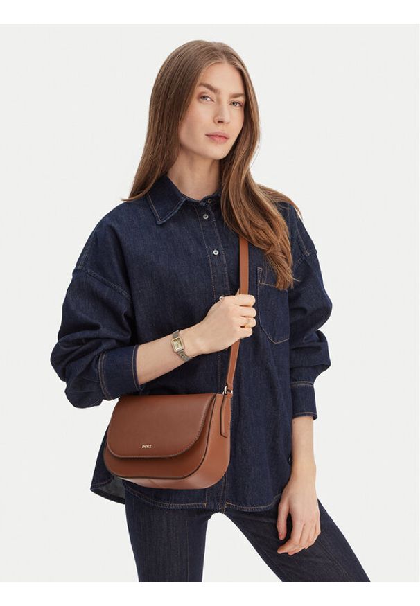BOSS Torebka Numah 50547756 Brązowy. Kolor: brązowy. Materiał: skórzane
