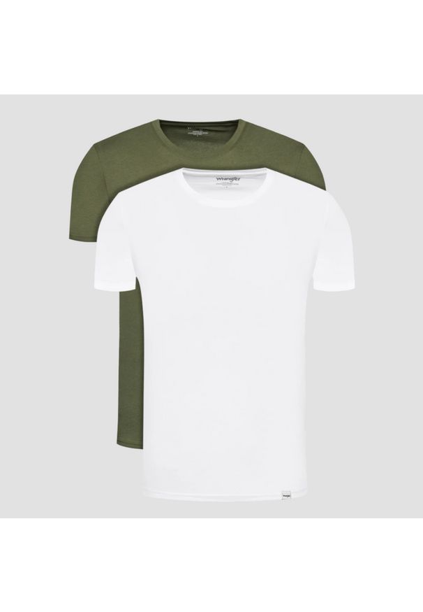 Wrangler - WRANGLER SS 2 PACK TEE MĘSKI T-SHIRT KOSZULKA DWUPAK DUSTY OLIVE W7BADHX45 112146280