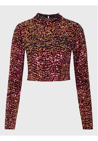 Glamorous Bluzka AN4314 Kolorowy Slim Fit. Materiał: syntetyk. Wzór: kolorowy #13