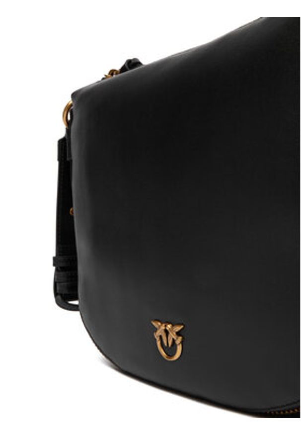 Pinko - PINKO Torebka Hobo Zip Around Mini Ai 25-26 PLTT 105332 A0QO Czarny. Kolor: czarny. Materiał: skórzane