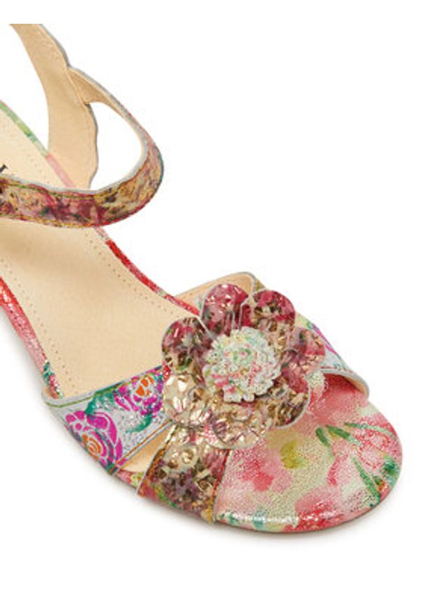 Laura Vita Sandały Framboiseo 42 Kolorowy. Materiał: skóra. Wzór: kolorowy