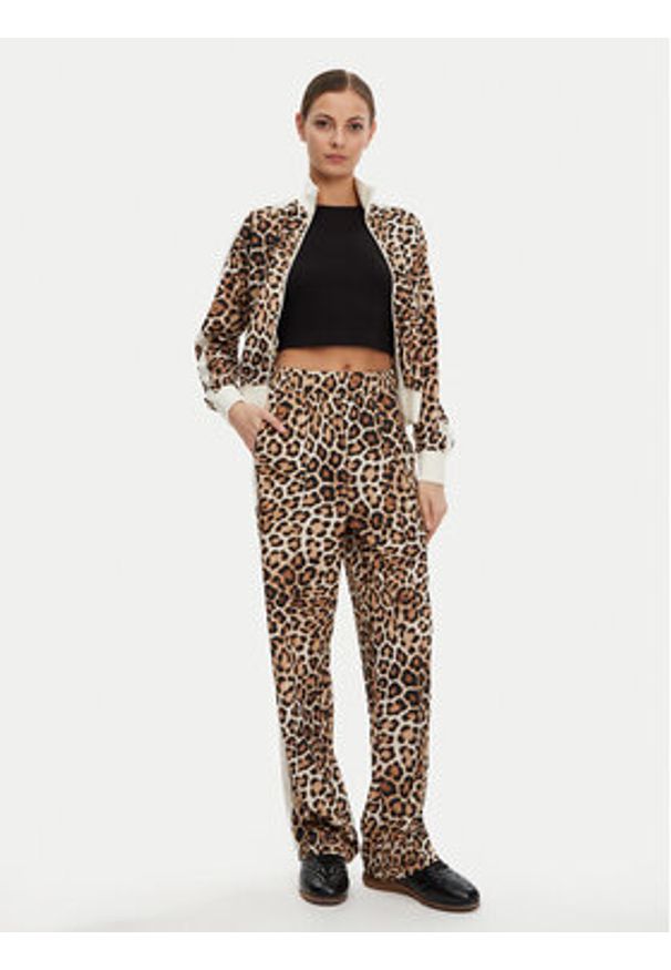 Puma Spodnie dresowe T7 Leo Luxe 632343 Brązowy Straight Fit. Kolor: brązowy. Materiał: syntetyk