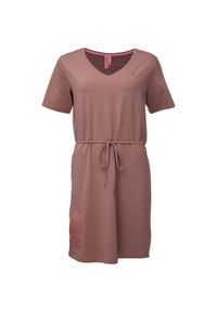 LOLË - Sukienka damska LOAP Abzoka, 95% bawełna 5% elastan, dekolt w serek, S. Typ kołnierza: dekolt w serek. Kolor: fioletowy. Materiał: elastan, bawełna. Sezon: lato. Typ sukienki: sportowe. Styl: sportowy #1