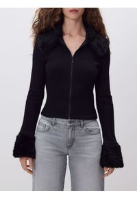 Reserved - Sweter z kołnierzem - czarny. Kolor: czarny. Materiał: dzianina, bawełna #1