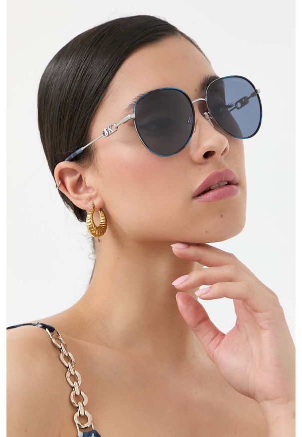 Michael Kors okulary przeciwsłoneczne damskie kolor niebieski. Kolor: niebieski