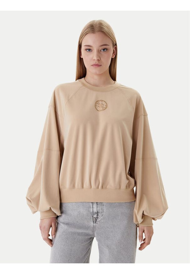 Guess Bluza W6RQ13 KD332 Beżowy Regular Fit. Kolor: beżowy. Materiał: wiskoza