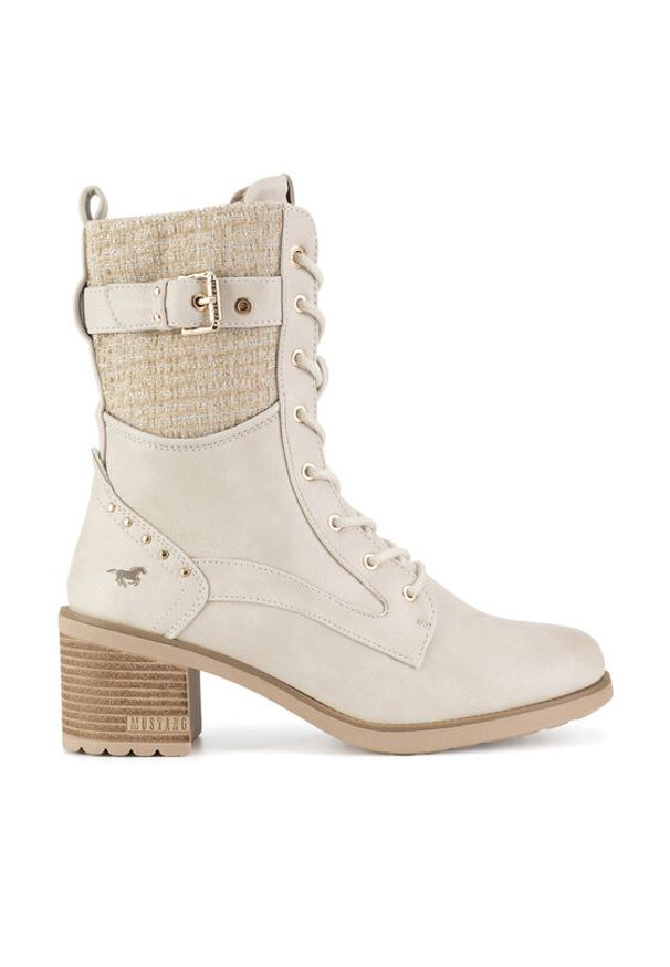 Mustang Trzewiki 1441-507-243 Biały. Kolor: biały. Materiał: materiał