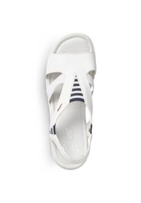 Sandały damskie na koturnie białe Rieker V02Y5. Kolor: biały. Obcas: na koturnie #11