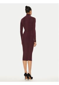 Elisabetta Franchi Sukienka dzianinowa AM-25B-46E3-V440 Bordowy Slim Fit. Kolor: czerwony. Materiał: lyocell #3