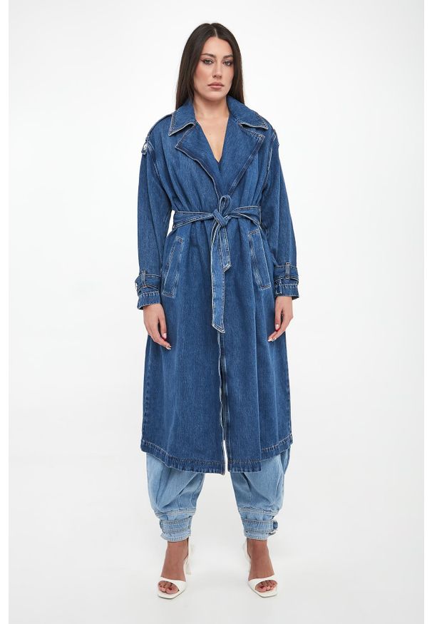 Liu Jo - Płaszcz damski jeansowy LIU JO. Materiał: jeans