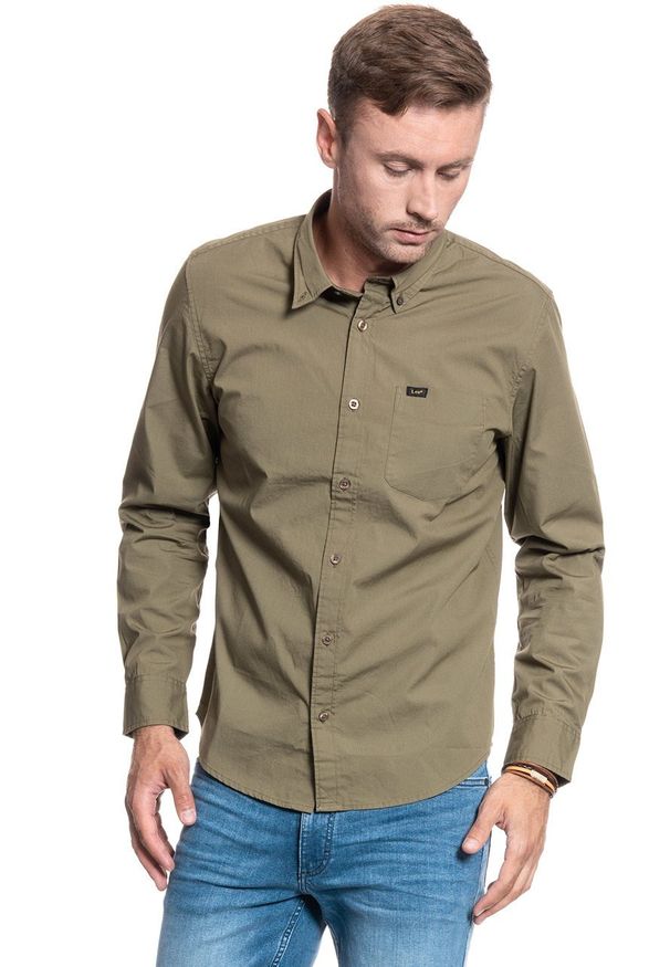 Lee - LEE LEE BUTTON DOWN UTILITY GREEN L880JKNG. Typ kołnierza: button down. Kolor: zielony