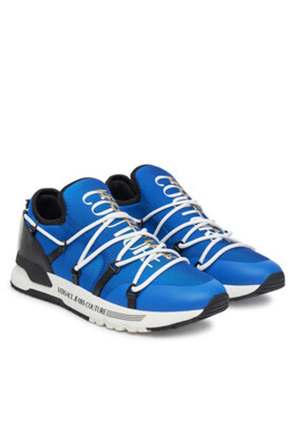 Versace Jeans Couture Sneakersy 78YA3SA6 Niebieski. Kolor: niebieski. Materiał: materiał
