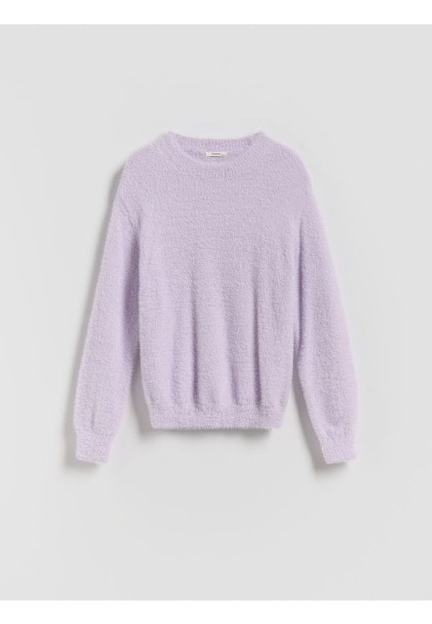 Reserved - Puszysty sweter - fioletowy. Kolekcja: plus size. Kolor: fioletowy. Materiał: dzianina