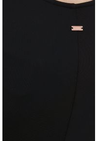 Armani Exchange sukienka 3LYAAK.YJ2UZ kolor czarny mini dopasowana. Kolor: czarny. Materiał: dzianina. Długość rękawa: krótki rękaw. Wzór: gładki. Typ sukienki: dopasowane. Długość: mini #4