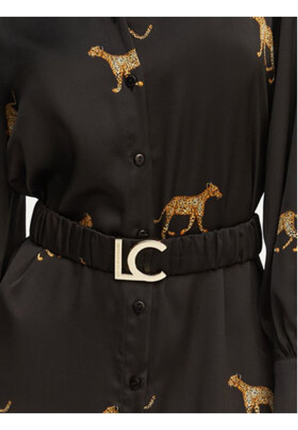 LOLA CASADEMUNT Sukienka koszulowa LS2616091 Czarny Regular Fit. Kolor: czarny. Materiał: syntetyk. Typ sukienki: koszulowe