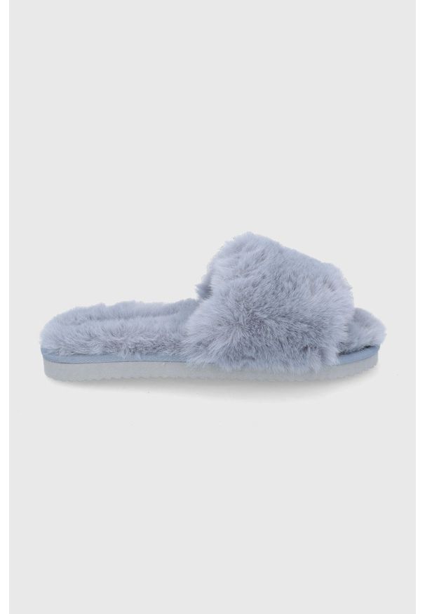 Flip*Flop Kapcie. Kolor: niebieski. Materiał: guma, materiał. Wzór: gładki