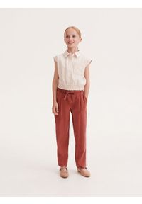 Reserved - Bluzka z marszczeniem - kremowy. Kolor: kremowy. Materiał: bawełna. Długość: krótkie #1