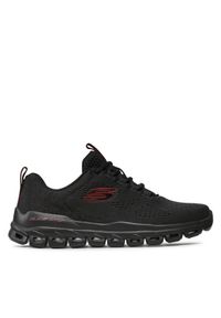 skechers - Skechers Sneakersy Fasten Up 232136/BBK Czarny. Kolor: czarny. Materiał: materiał