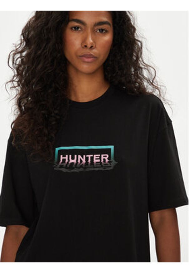 Hunter T-Shirt Abele UNISEX HARU0007251 Czarny Regular Fit. Kolor: czarny. Materiał: bawełna