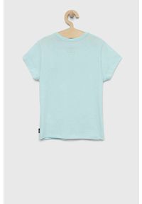 Vans t-shirt bawełniany dziecięcy ELEVATED FLORAL FILL MI BLUE GLOW kolor niebieski. Kolor: niebieski. Materiał: bawełna. Długość rękawa: krótki rękaw. Długość: krótkie. Wzór: nadruk #5
