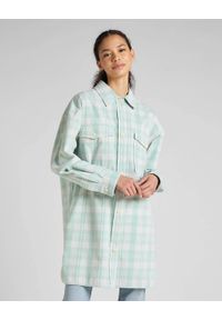 Lee - LEE ELONGATED OVERSHIRT DAMSKA KOSZULA DUSTY JADE L50WAA41 112321257