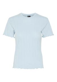 Pieces T-Shirt Fia 17155480 Błękitny Regular Fit. Kolor: niebieski. Materiał: bawełna #3