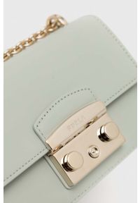 Furla torebka skórzana kolor zielony. Kolor: zielony. Materiał: skórzane #4