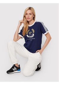 Adidas - adidas T-Shirt Crest Graphic HL6555 Granatowy Regular Fit. Kolor: niebieski. Materiał: bawełna #4