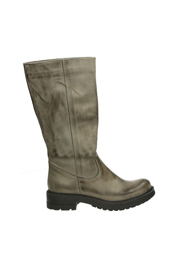 Venezia - KOZAKI W KOLORZE SZARYM 5319 NAB GRIGIO. Kolor: szary. Materiał: skóra, syntetyk, materiał. Szerokość cholewki: normalna. Obcas: na obcasie. Wysokość obcasa: średni