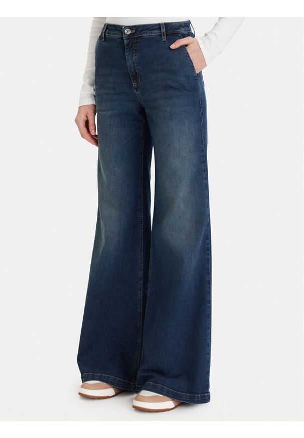 ViCOLO Jeansy DF5103 Niebieski Wide Leg. Kolor: niebieski