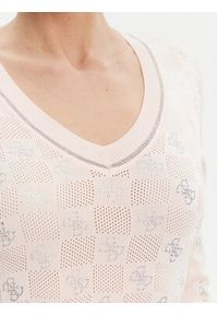 Guess Sweter W5GR07 Z3D60 Różowy Regular Fit. Kolor: różowy. Materiał: wiskoza