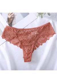 Intica - Koronkowe brazyliany subtelne i dopasowane Vinaldina. Kolor: beżowy. Materiał: koronka. Wzór: koronka #1