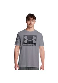 Koszulka fitness męska Under Armour Boxed Sports z krótkim rękawem. Kolor: szary. Długość rękawa: krótki rękaw. Długość: krótkie. Sport: fitness