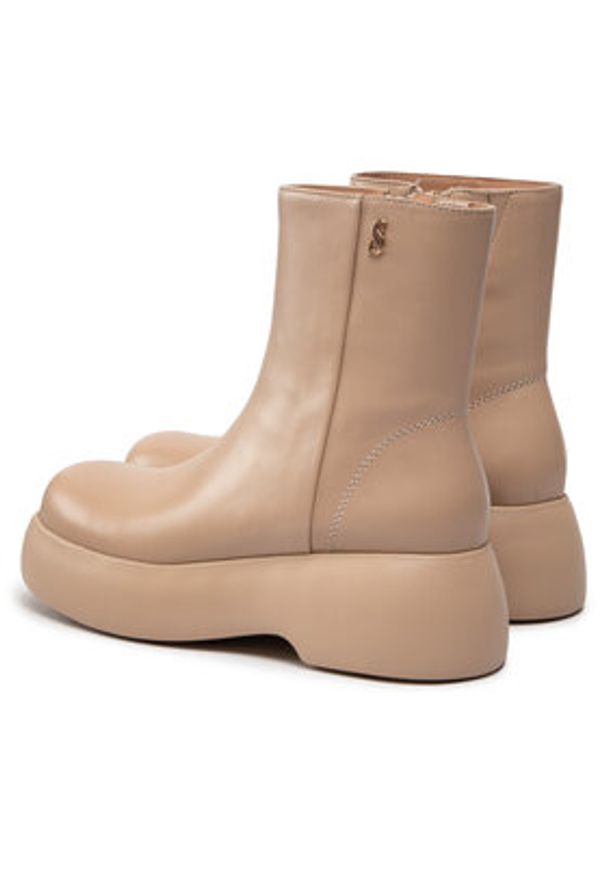 Simple Botki SL-26-02-000039 Beżowy. Kolor: beżowy. Materiał: skóra