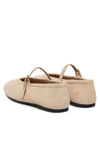 Love Moschino - LOVE MOSCHINO Baleriny JA11101G1OJA0104 Beżowy. Kolor: beżowy. Materiał: skóra, zamsz #4