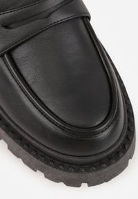 Renee - Czarne Mokasyny Vices na Platformie Dionela. Okazja: na co dzień. Kolor: czarny. Materiał: jeans, koronka. Sezon: jesień. Obcas: na platformie. Styl: casual, klasyczny #5