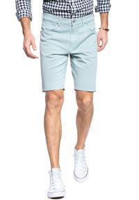 Wrangler - MĘSKIE SZORTY JEANSOWE WRANGLER 5 POCKET SHORT MIST BLUE W14CKD078. Materiał: jeans